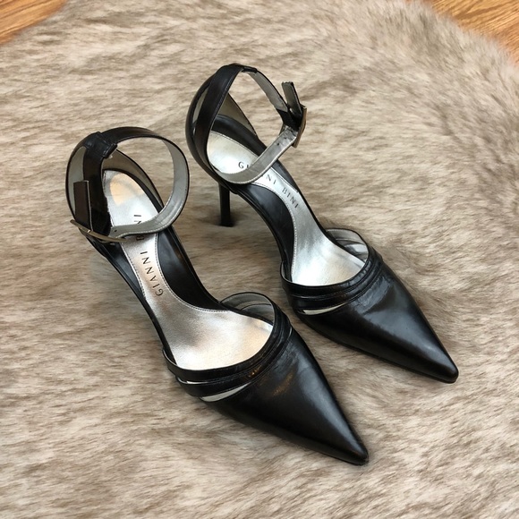 Gianni Bini Shoes - Gianni Bini Black Leather Heels Size 6.5